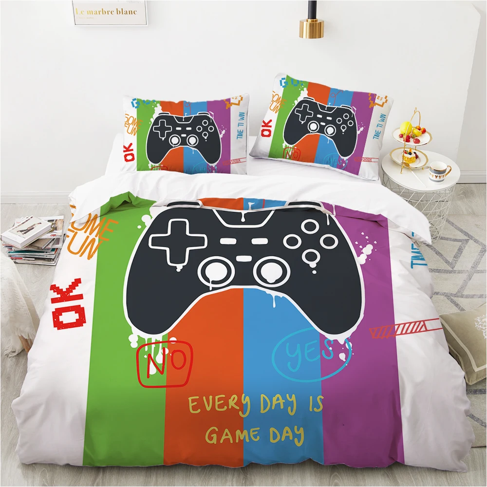 bedding set duvet cover 240x220 Bed linen 2 people For home gamer Game console 3d bedclothes Queen King Single Full Double Size