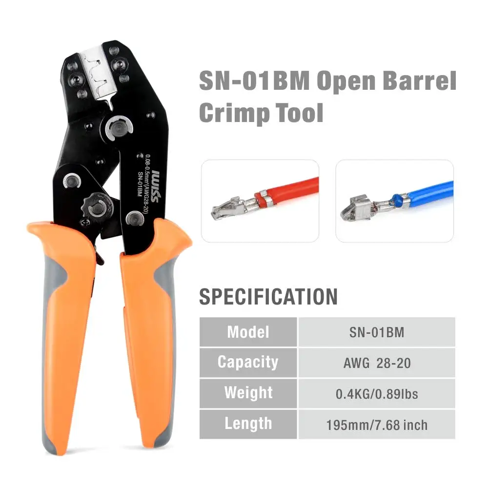 IWISS SN-01BM Mini terminals Crimping Plier kit 460pcs 2.0mm JST-PH Male/Female Connectors Kit 2/3/4/5/6 Pins Housing tool set