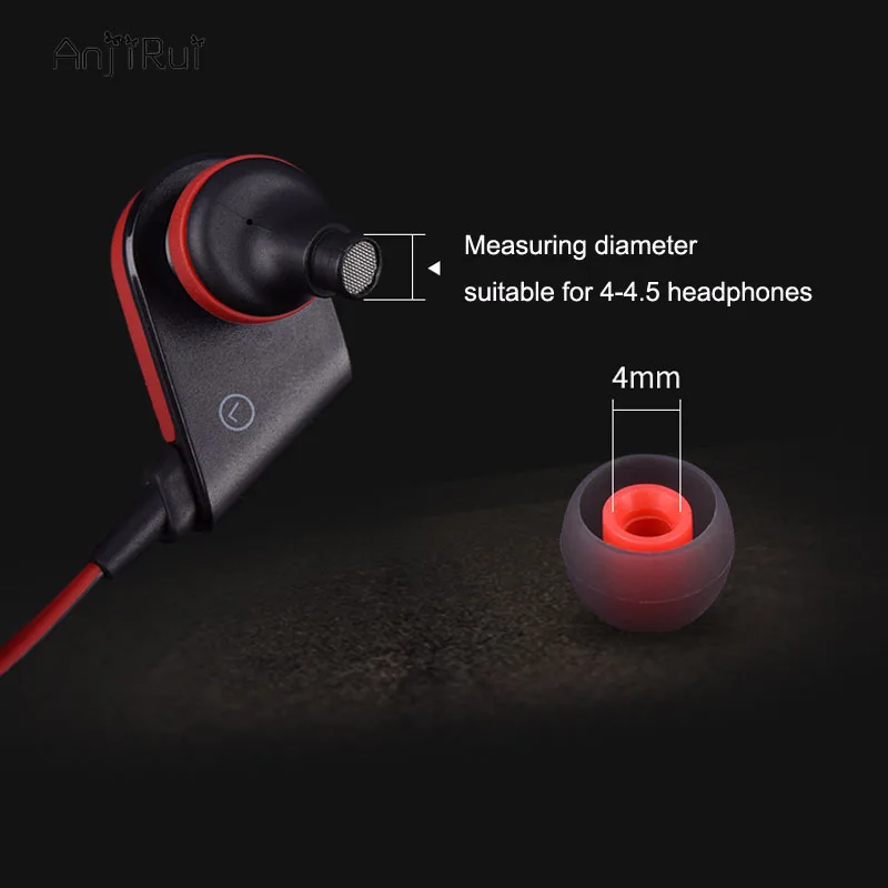 ANJIRUI bantalan telinga earbud silikon 4.0mm, aksesori Headset lengan telinga/headphone dalam telinga 3 pasang