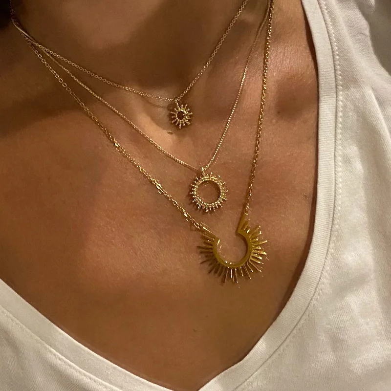 

Goth Totem Sun Pendants Necklaces For Women Men Gold Color Chain Flame Choker Necklace Stainless Steel Jewelry Ethnic Gifts