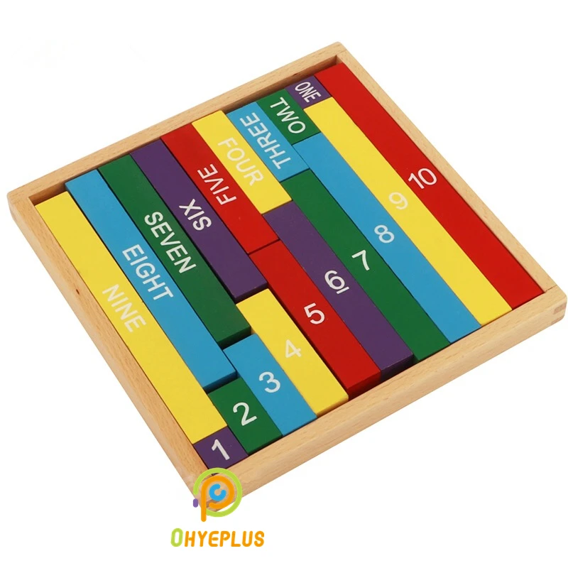 Montessori Math Toys Wooden Number Block Sticks Colored Rods 1-10 Learning Resources for Kids Early Childhood Education Game