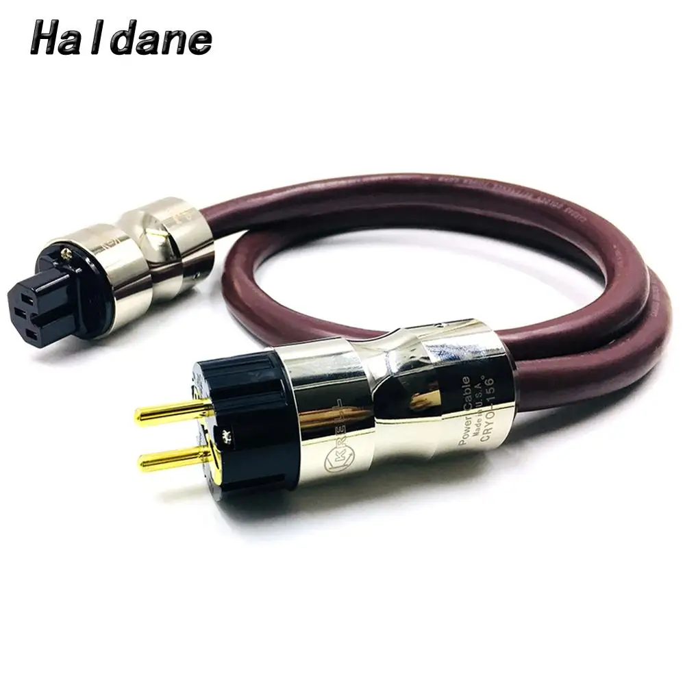 

Haladne KRELL EU/US Plug Socket Connector AC power Cable HIFI AC Power Cord Cable with CARDAS COLDEN REFERENCE Power CORD