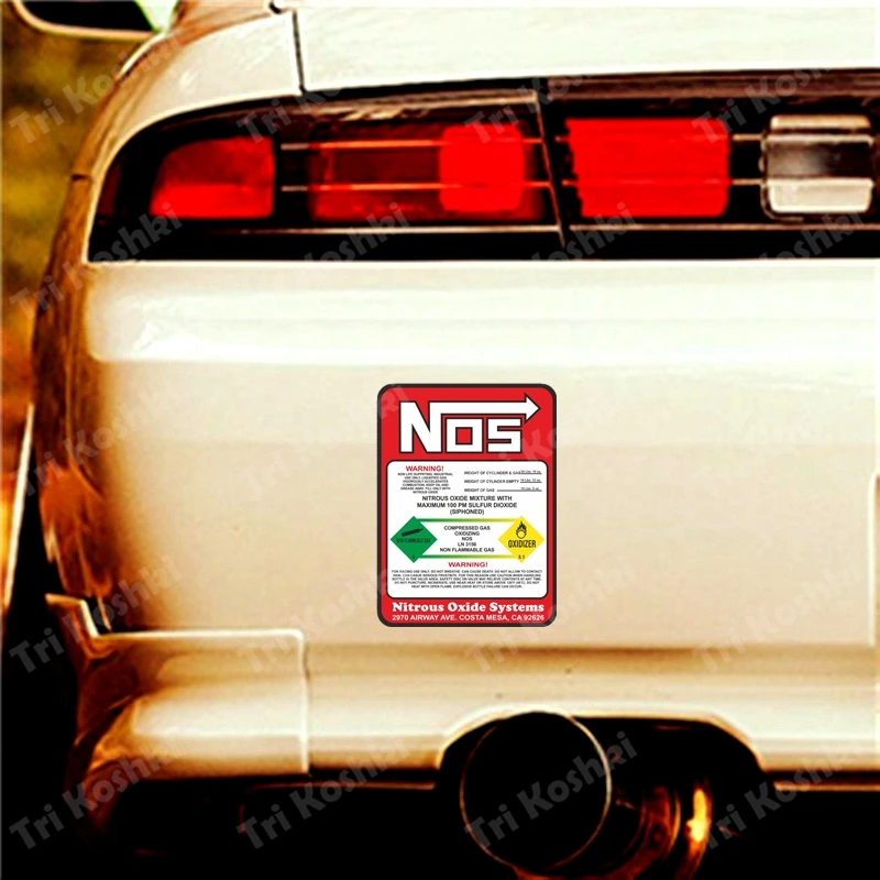 KCS136 Car Racing Stickers NOS Nitrous Oxide Systems car sticker PVC colorful Decals Waterproof sticker on Car Body Rear Window