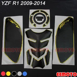 Motorcycle Tank Pad Protector Sticker Decals Gas Fuel Knee Grip Traction Side for YZF R1 YZF-R1 2009 2010 2011 2012 2013 2014