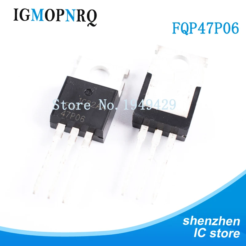 10PCS FQP47P06 47P06 TO-220 MOSFET 60V P-Channel QFET New   fast delivery