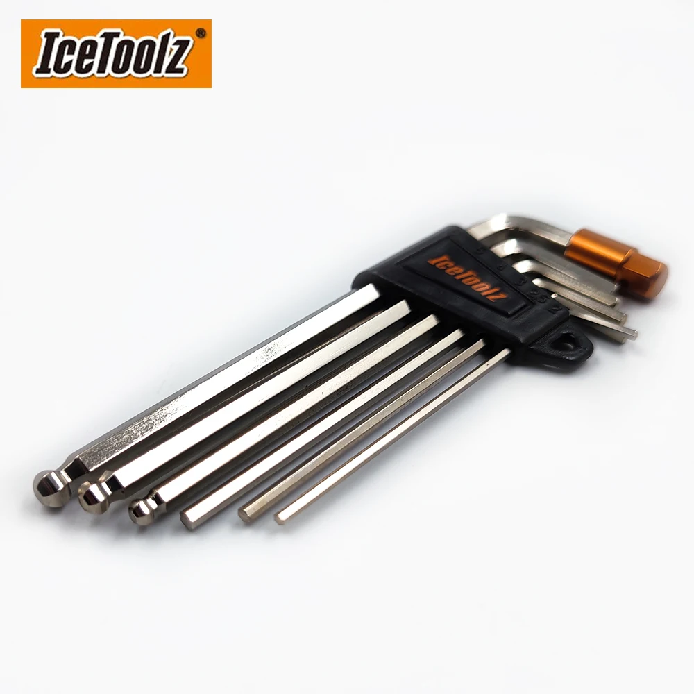 IceToolz Original 36Q1 Hex Key Wrench Set Cr-V Steel 2x2.5x3x4x5x6x8mm/4x5x6mm Ball-ended Bicycle Repair Tools Cycling Parts