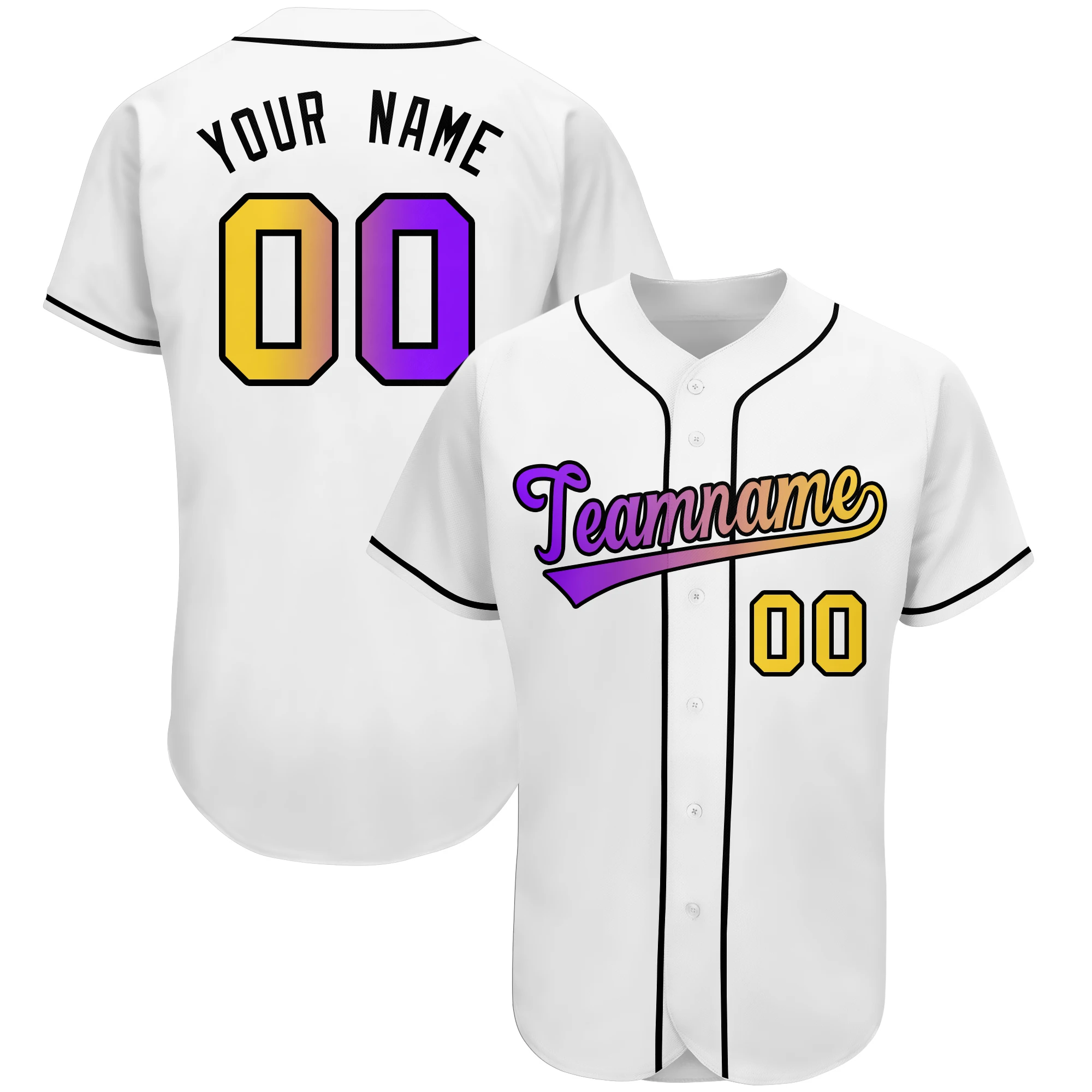 Personalized Custom Baseball Jerseys Gradient Shirts Printing Team Name Number Logo Player Softball Game Training Clothes