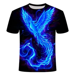 Camiseta de manga curta estilo legal masculina, padrão engraçado para pássaros, camiseta gráfica, estampa 3D interessante, roupas de moda verão, 2021