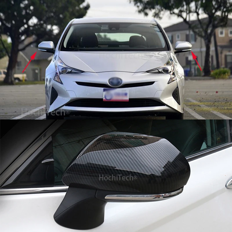 For Toyota Prius 50 series 2016 - 2019 modified rearview mirror cover bright strip carbon fiber pattern decoration accessories