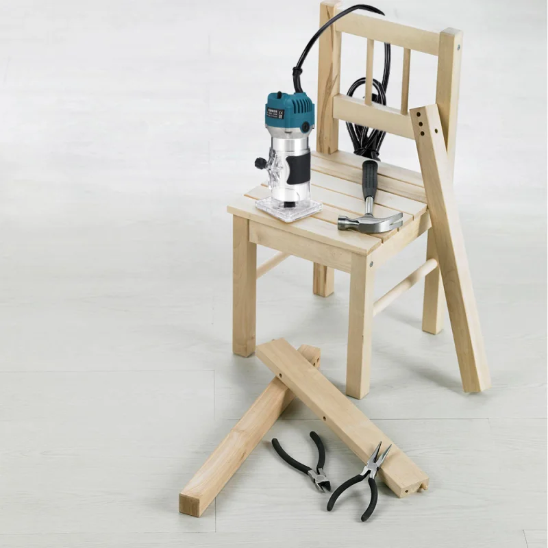 Portable woodworking engraving machine, trimming and slotting machine, suitable for manufacturing DIY wood products