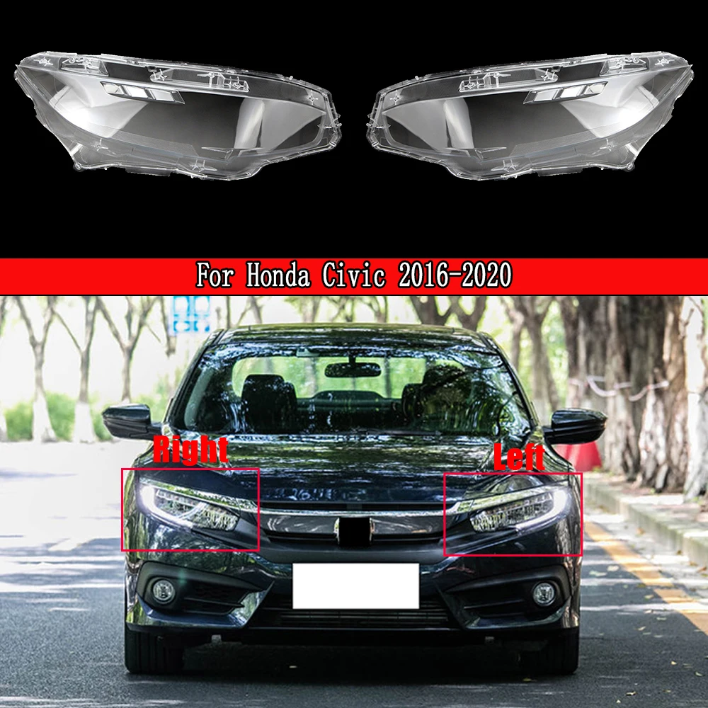 

Car Front Headlight Headlamp Lens Cover Lenses Dust Cover Shell Plastic For Honda Civic 2016-2020 Lampshade Glass Lampcover Caps