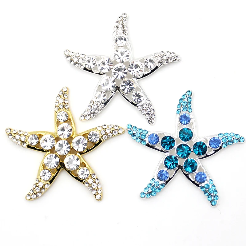 Fashion Jewelry Accessories Rhinestone Star Brooch Flat back Button