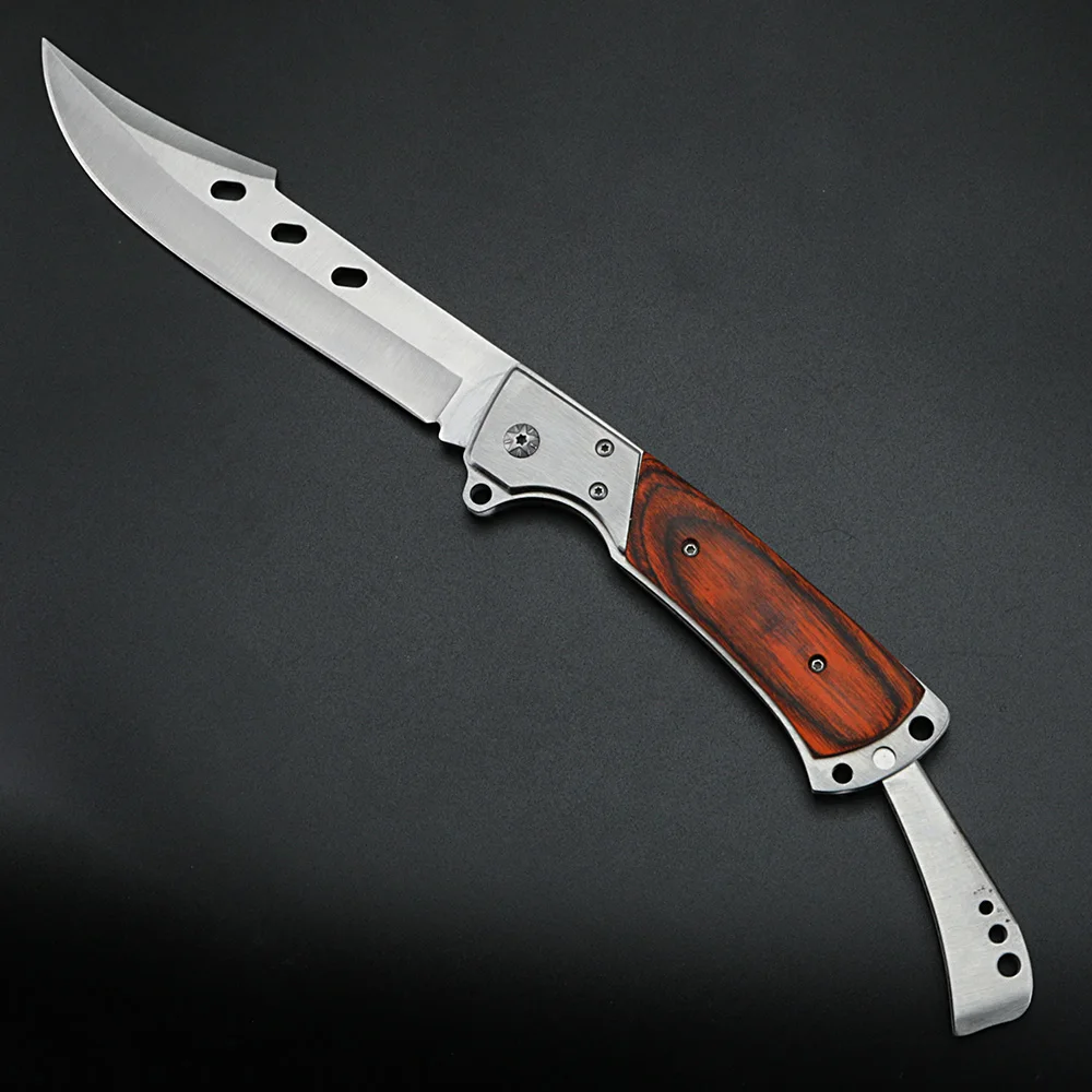 XUAN FENG cuchillo plegable para exteriores, cuchillo de supervivencia salvaje, cuchillo táctico para acampar, cuchillo de caza de acero de alta dureza