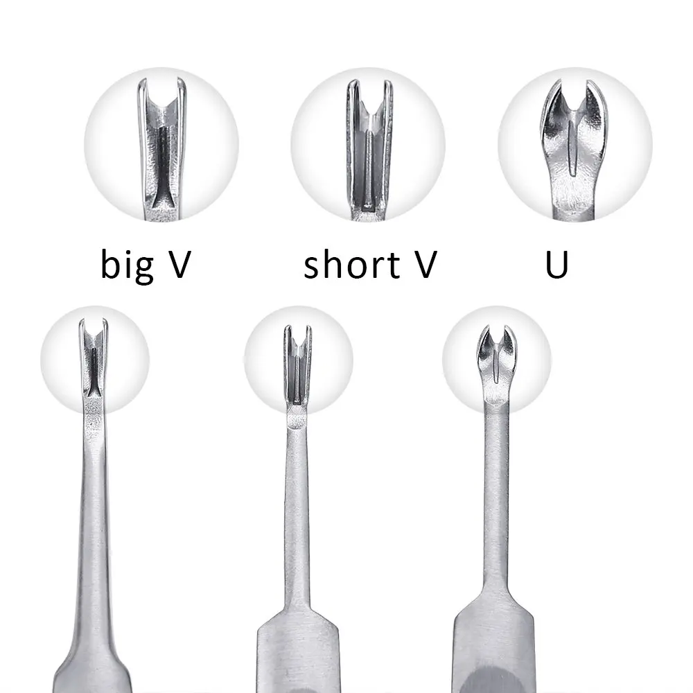 5Pcs DIY Hand Leathercraft Stainless Steel U V Shaped Leather Stitching Groover Skiving Edge Beveler Leathercraft Tool Kit D30