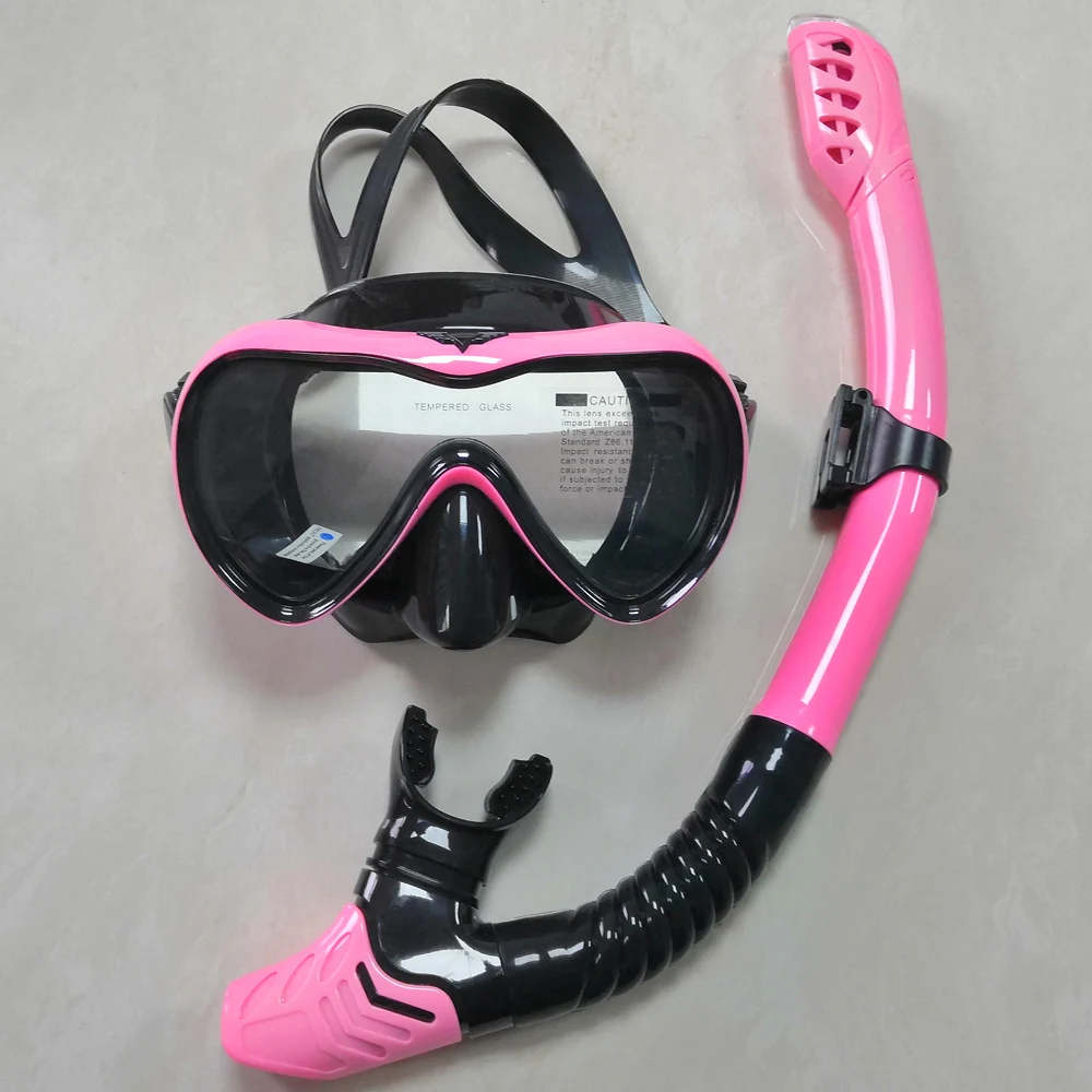 Dry Snorkel Set Diving Mask Anti-Leak Anti-Fog Tempered Glass Lens Adjustable Snorkeling Set Scuba Diving Swimming  Snorkel Kit