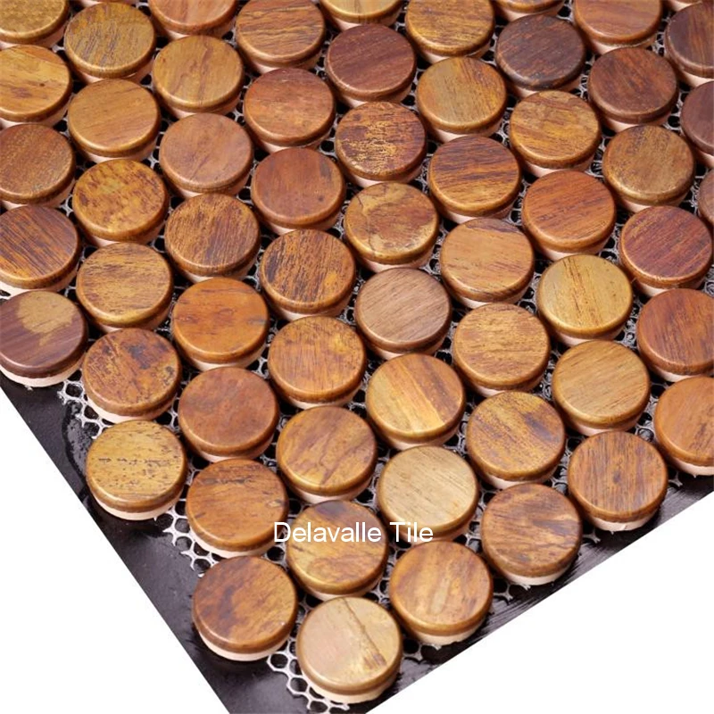 Dia 20mm Retro Copper Penny Round Metal Mosaic Tiles Background Wall, Store Showroom wall decoration home improvement