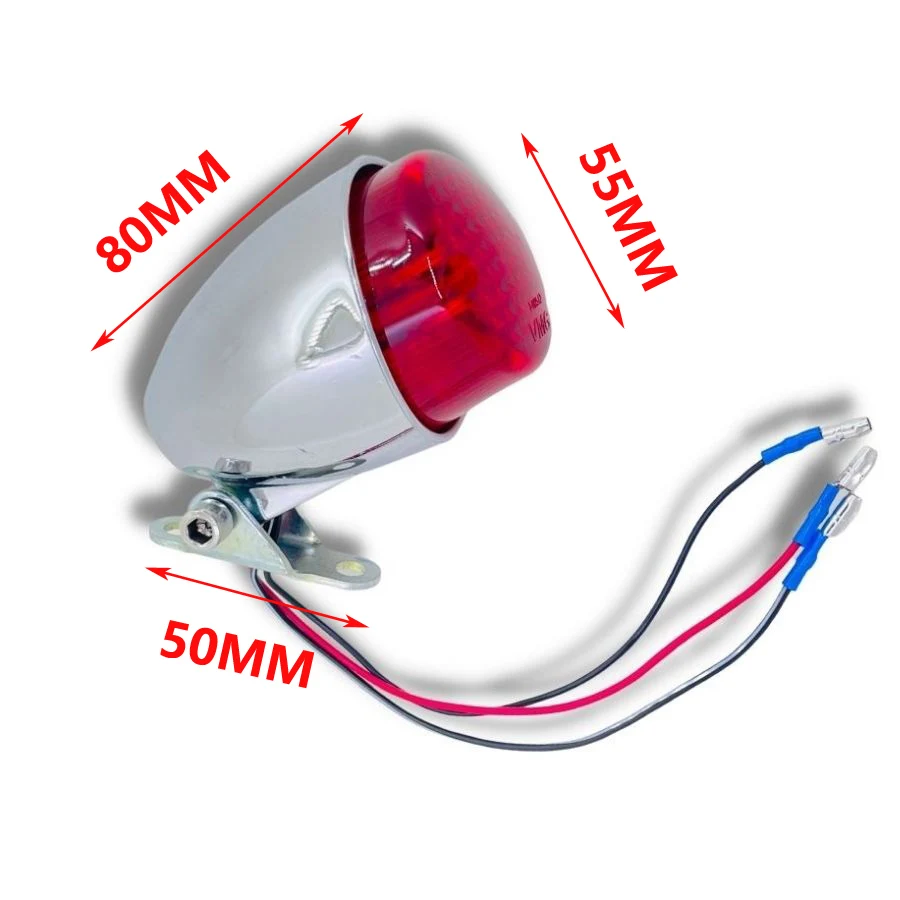 Yecnecty Motorcycle Tail Rear Light Black ABS Housing+Metal Bracket Motorbike Brake Stop Lamp For Cafe Racer Honda Kawasaki