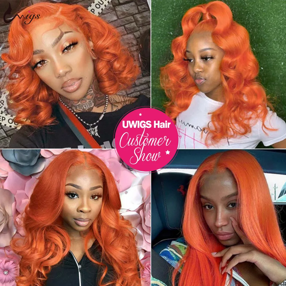 Ginger Human Hair Bundles With Closure Colored Red Body Wave 3/4 Bundles With Closure Brazilian Hair Weave Bundles with Closure