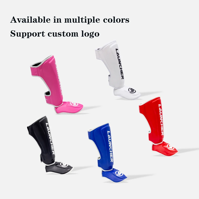 Shin Guard Mma Thicken Leggings PU Leather Protection Muay Thai Fighting Leggings MMA Fighting Ankle Support Customizable Logo