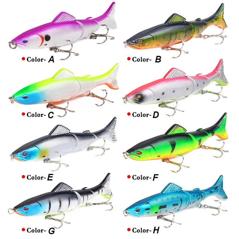 YUCONG 1PC Jointed Fishing Lure 12.5cm-18g Minnow Wobblers Swimbait ABS Lure With Soft Tail Bass Pike Pesca Isca Fishing Tackle