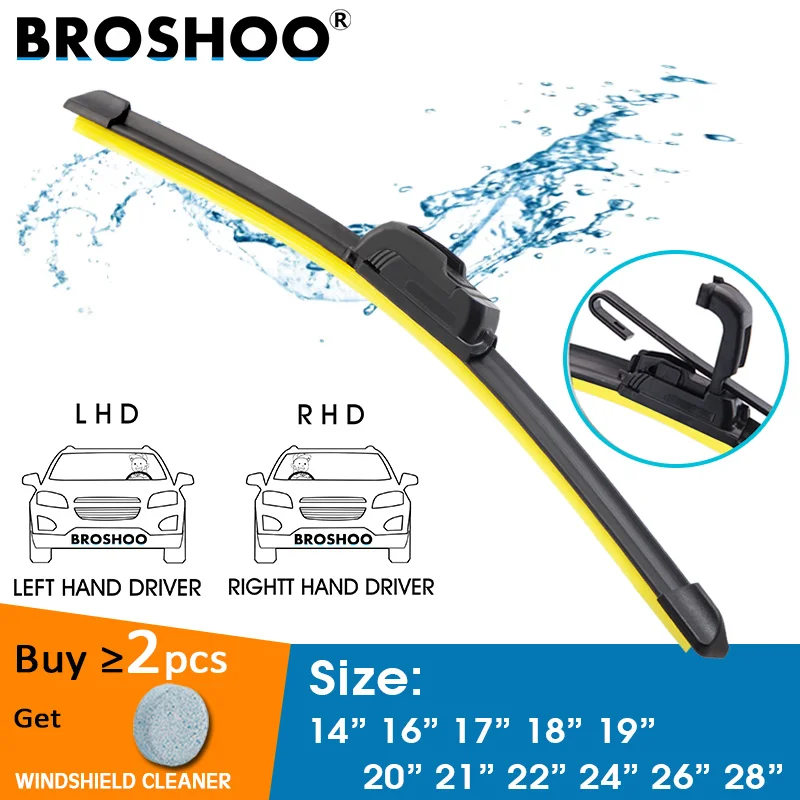 Universal Car Wiper Blade Frameless Boneless Silica gel Silicon Windshield Windscreen Wipers 14