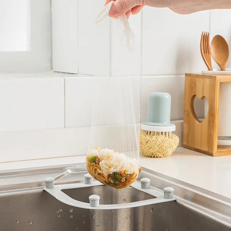 New Kitchen Triangular Sink Strainer Drain Vegetable Fruit Drainer Basket Suction Cup Rack For Kitchen Storage Sink Filter Shelf