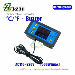 12V 24V 220V Digital LED Temperature Controller W3231 For Incubator Cooling Heating Switch Thermostat NTC Sensor