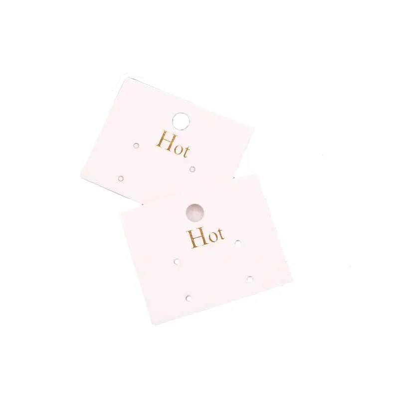 

Hot Sale 2020 Jewelry Display Holder Paper Earings Studs Ear Clip Card 5*4cm Golden Printing Earings Packaging Cards