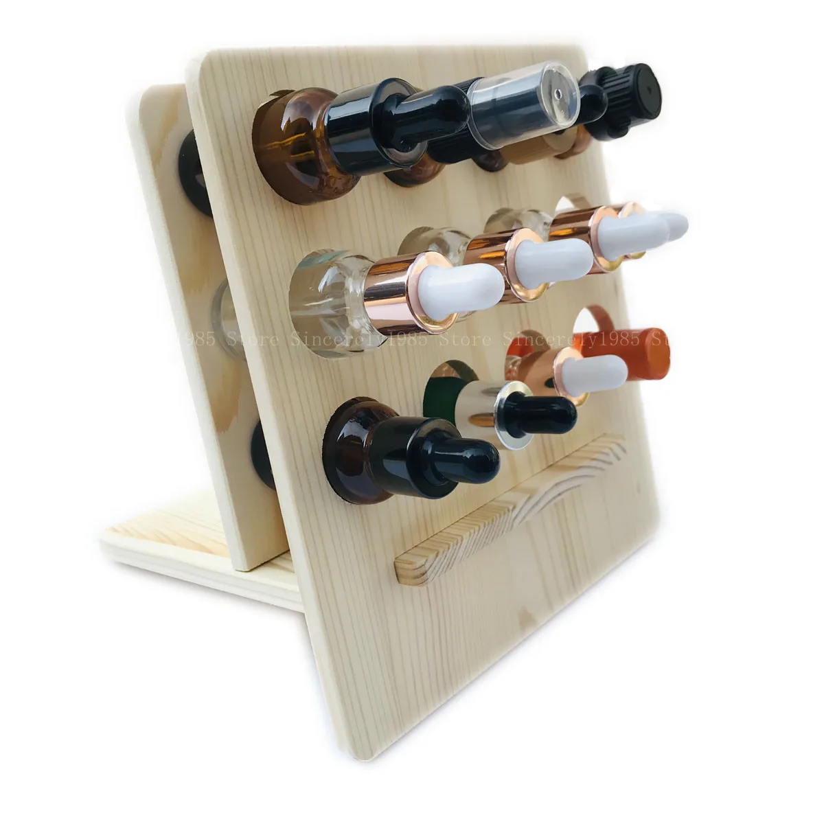 12-Hole Assembly Essential Oil Storage Rack, Practical Slot Display Rack, Suitable for 15ml 20ml Dropper Dripper Roller Bottle