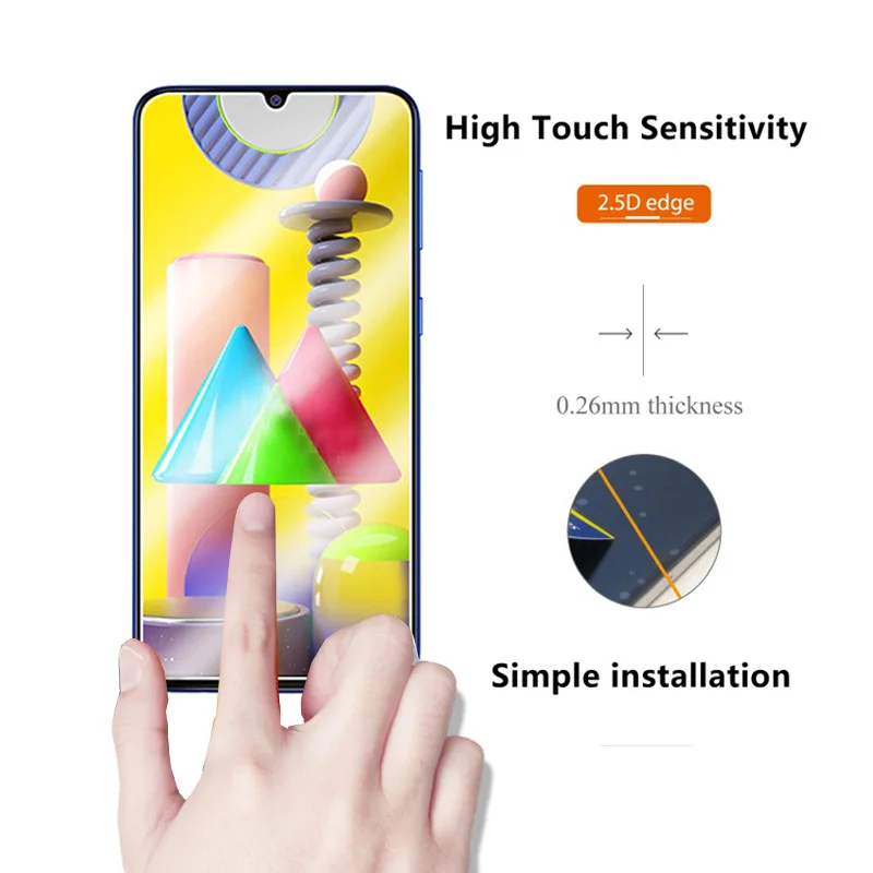 3Pcs For Samsung Galaxy M31 Tempered Glass Screen Protector Shield For Samsung Galaxy M31 Prime M31s Protective Glass Film 9H