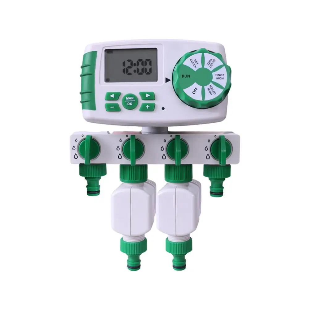 Yardeen Garden Automatic 4-Zone Irrigation Watering Timer System  Controller with 2 Solenoid Valve Easy to Set for Your Garden