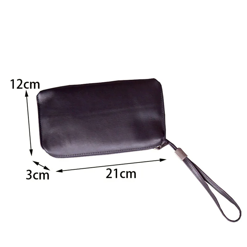 AETOO-Bolso de mano de cuero para hombre, bolsa de muñeca larga, supersuave, con capa superior, a la moda y sencilla, para teléfono móvil