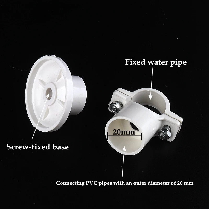 10pcs Inner Dia 20~40mm PPR Pipe Clamp Fittings for 20~40MM OD Pipe Connector Water Pipe Clip Clamp With Screw-Fixed Base