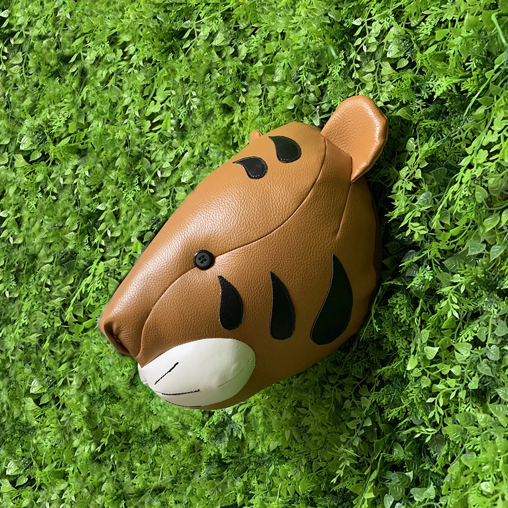 Tiger Wall Decoration Kids Room Decor Faux Leather Stuffed Toys Wall Hanging Doll