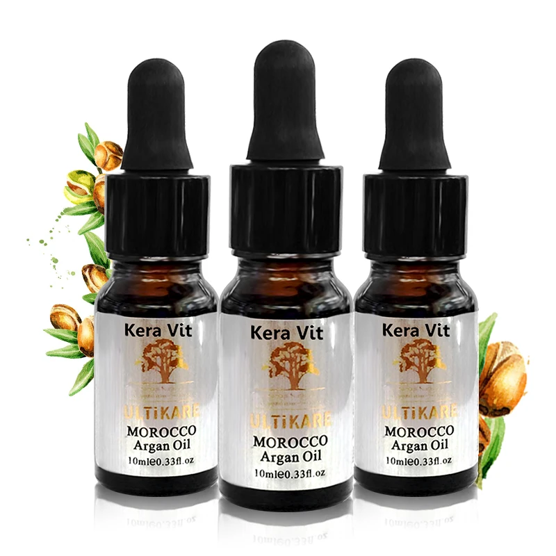 Hot sale Moroccan argan oil for hair care 3pcs*10ml Hair Oil treatment for all hair types Hair & Scalp Treatment