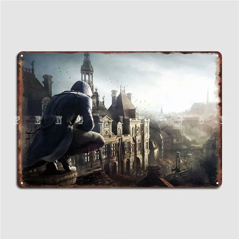 Assassins Creed Metal Plaque Poster Living Room Wall Decor Cinema Garage Classic Tin sign Poster