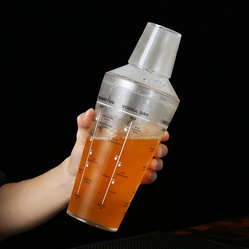 

Transparent Plastic Cocktail Shaker, Shaker Wine, Beverage, Wine, Milk Tea, Drink Mixer, Barware, Household Bar Tools, 700ml