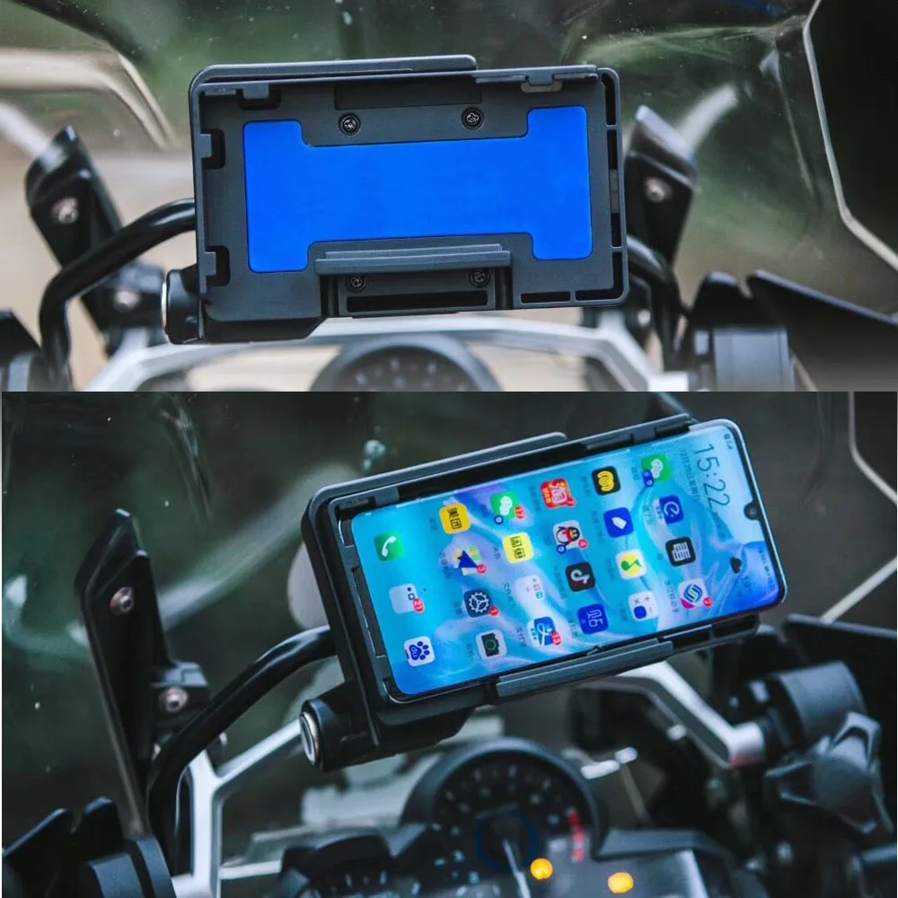 Suporte de navegação para celular, carregador gps para motocicleta com carregamento sem fio para bmw s1000xr f900r r1250gs r1200gs adventure adv