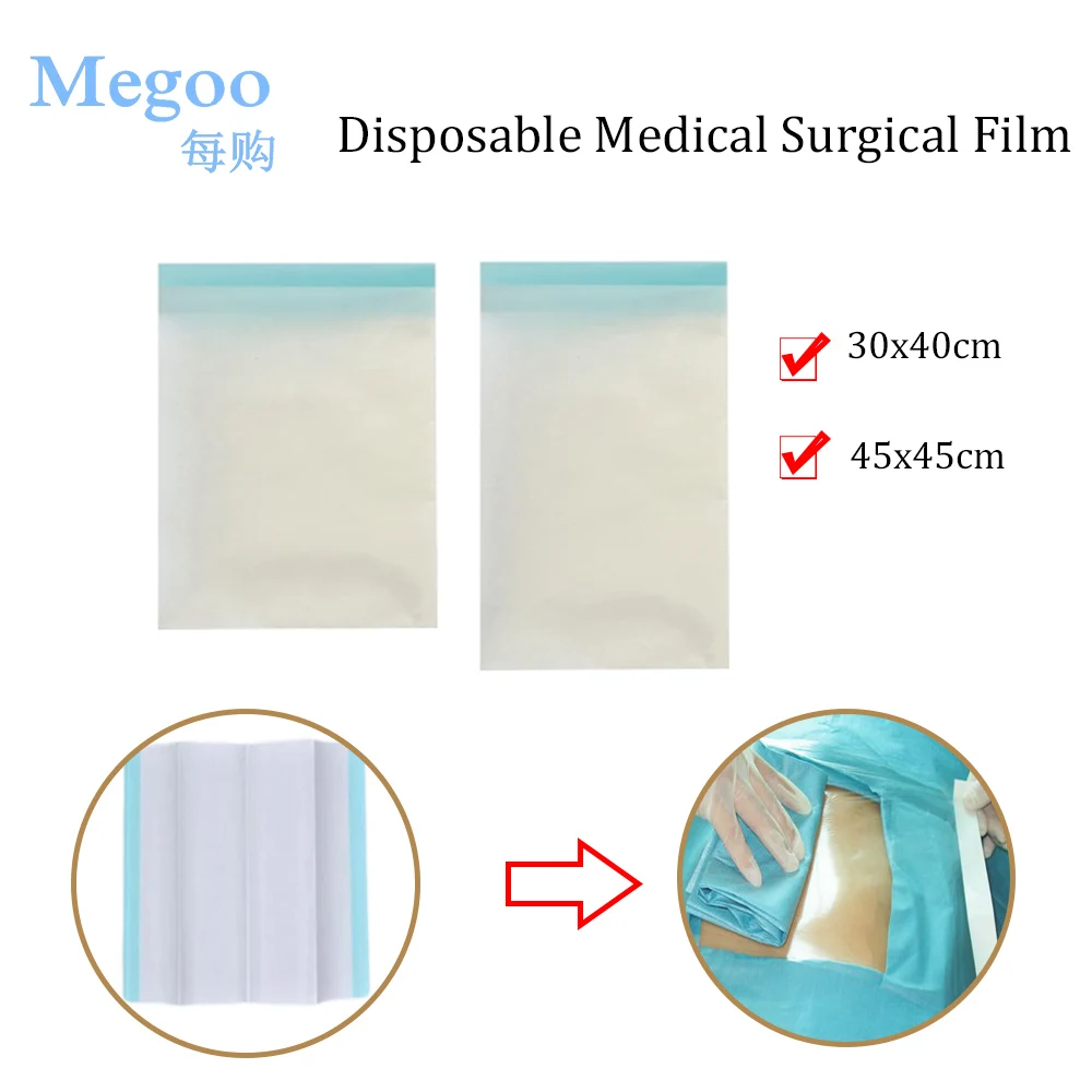 25Pcs 30x40cm/45x45cm Adhesive Disposable Surgical Towel Transparent Operation Sterile Protective Surgical PE Film Membrane