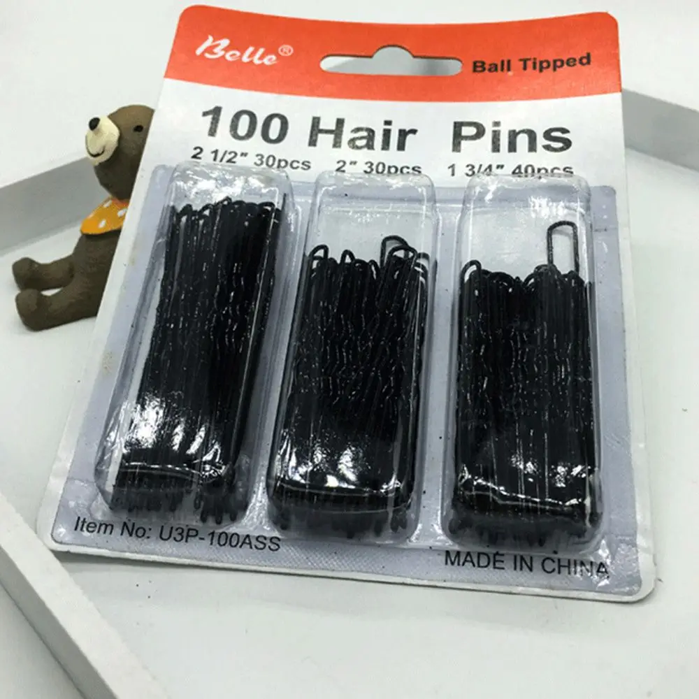 Pinzas para el pelo en forma de U para mujer y niña, horquillas de Metal, accesorios de peinado para el cabello, color negro, dorado y marrón,