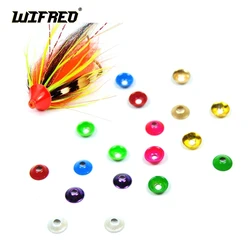 WIFREO 12PCS 10mm Brass Tube Fly Cone Disc Tube Fly Head Fly Tying Material Salmon Steelhead Fishing Tying Accessories