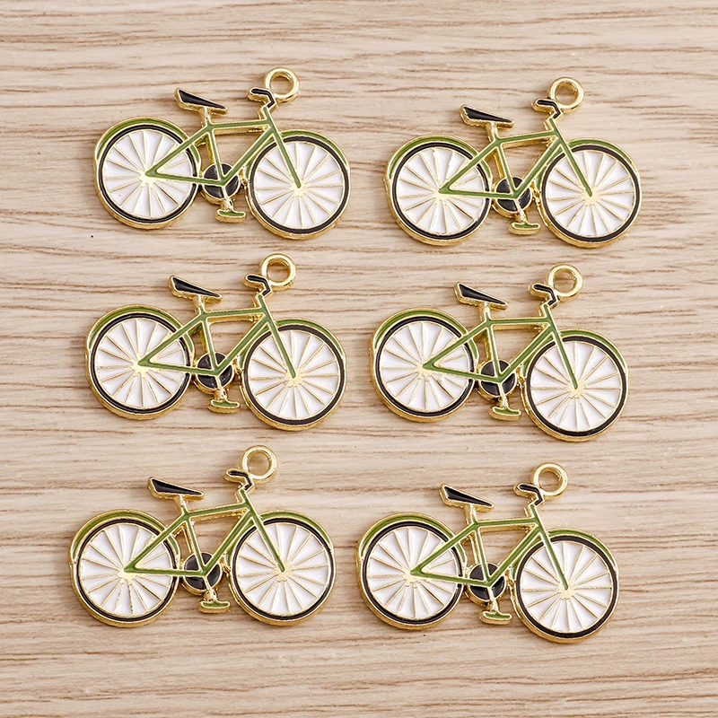 10pcs 27*18mm Sports Bicycle Charms for Jewelry Findings Enamel Bike Charms Necklaces Pendants Earrings Bracelets DIY Making