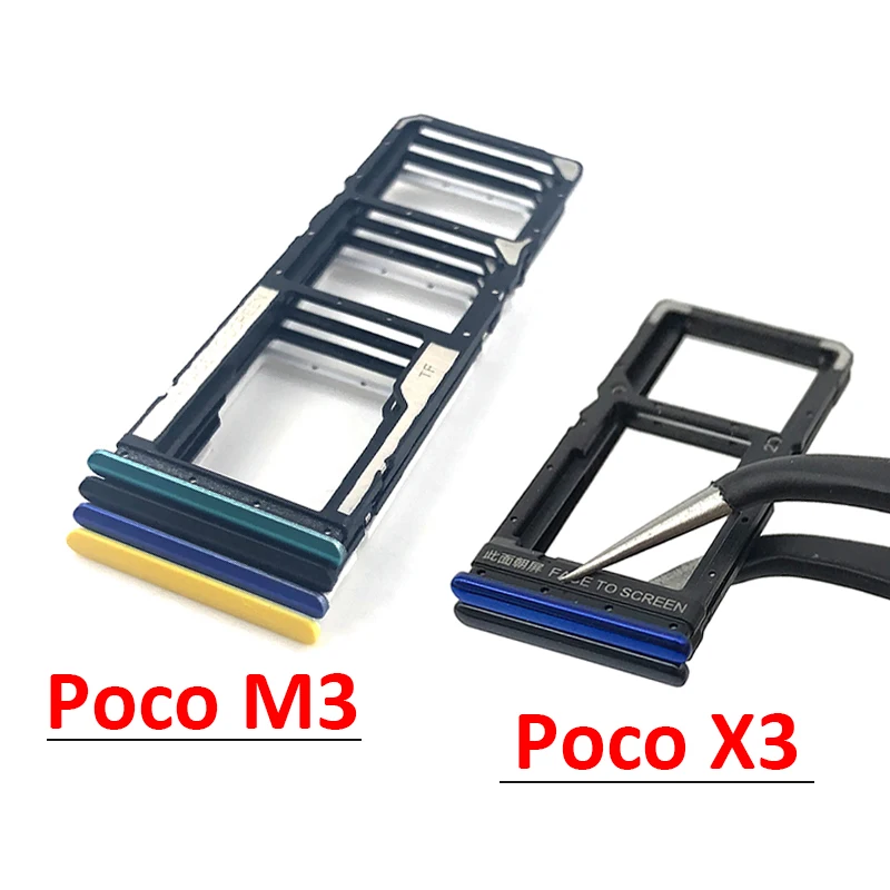 New Sim Card Slot Tray Holder For Xiaomi Poco X3 NFC / Poco M3 / Poco F3 / Poco F2 Pro SIM Tray Replacement Part