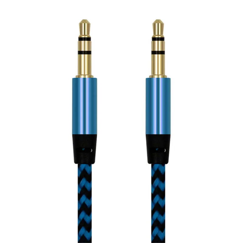 Cổng Aux Trên Ô Tô 1M Nylon Jack Cắm Cáp Âm Thanh 3.5 Mm To 3.5 Mm Aux Dây Đực Âm Thanh cáp Aux Vàng Cho iPhone Dây Loa