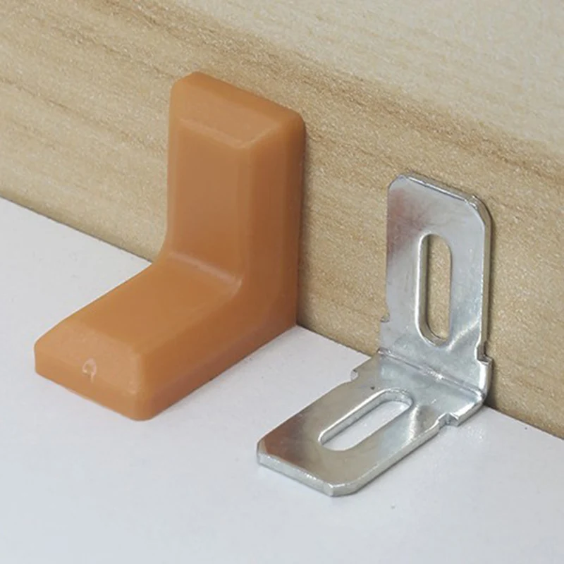 20pcs/lot Wonzeal Plastic Thickened Corner Brackets Furniture 90 degree Angle Corner Code Cabinet Furniture Hardware