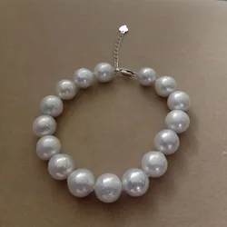 free shipping,high luster,100% nature freshwater pearl bracelet with good quality clasp 9-11  mm