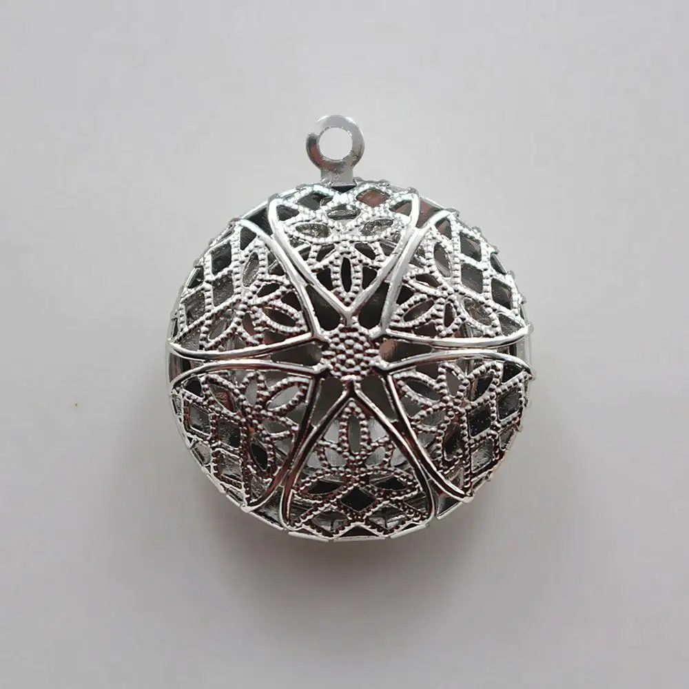 

10pcs Girls Boys Mini Small Oval Circle Locket Pendant Charms Heart Filigree Essential Oil Diffuser Locket Pendants Making