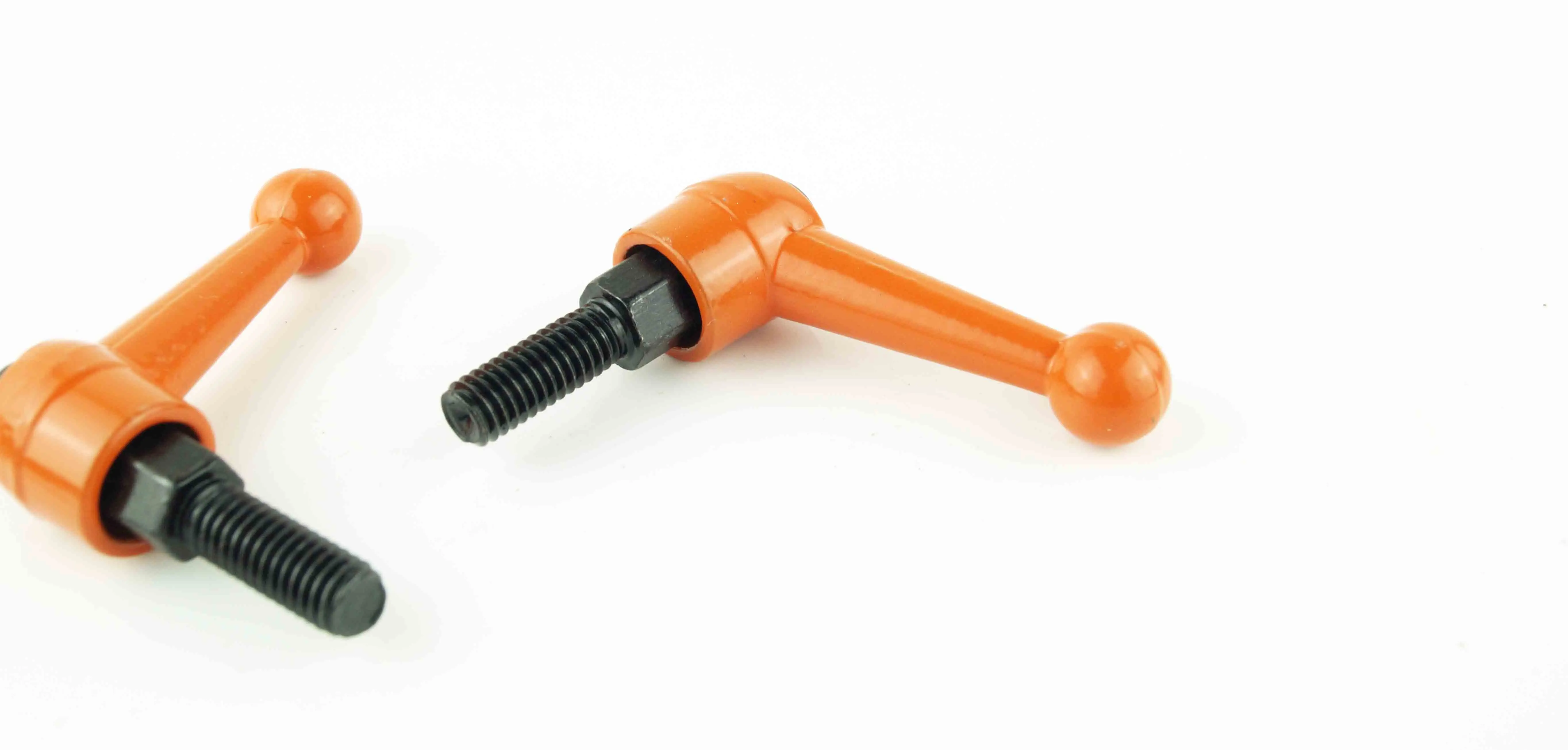 M5 M6 Solid Zinc Alloy Orange Adjustable Handle Clamping Lever Arm Tension Levers Knob