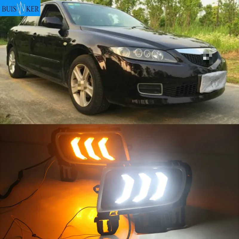 

2pcs For Mazda 6 Mazda6 2005-2009 LED DRL Daytime Running Light Daylight Waterproof Turn Signal lamp