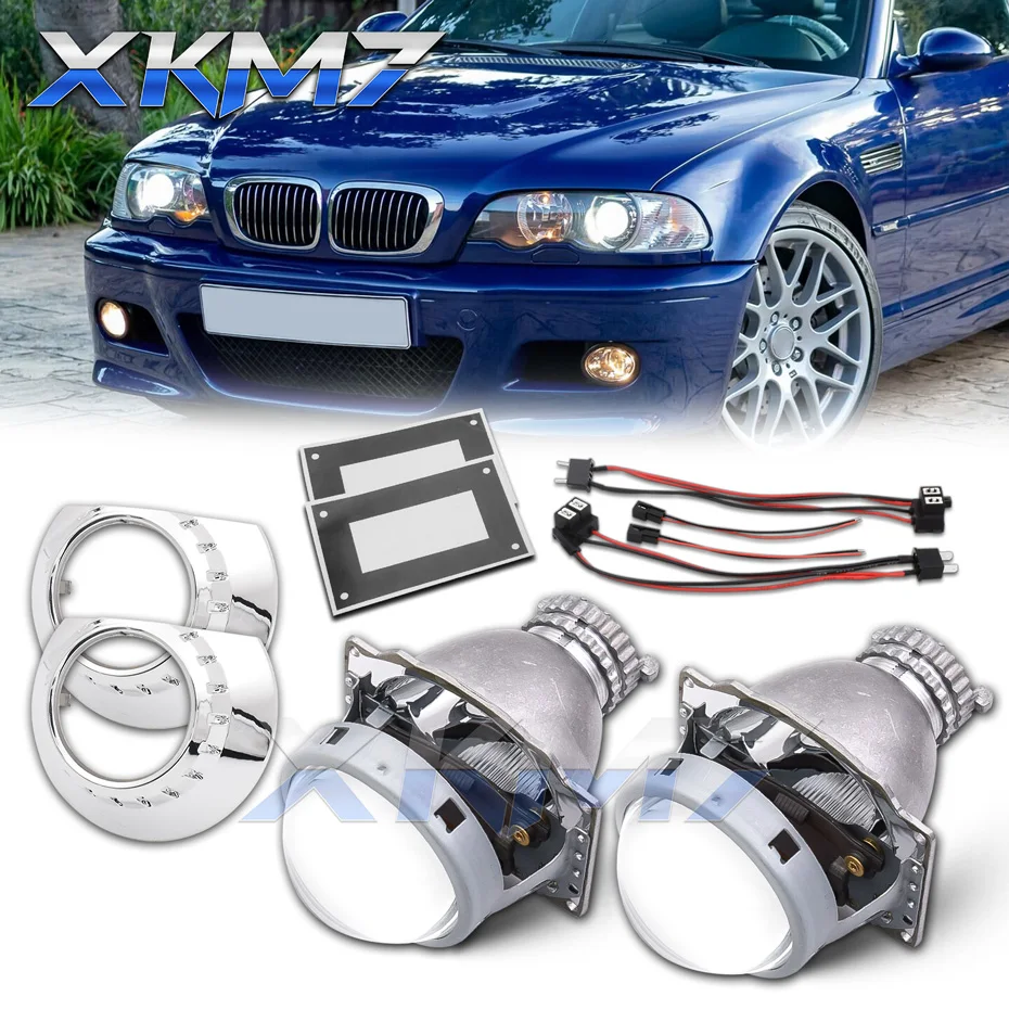 Car Lens D2S Projector Replace For BMW E46 ZKW Headlight Tuning DIY 3.0 inch Q5 Bi-xenon Retrofit Lights Accessories Replace